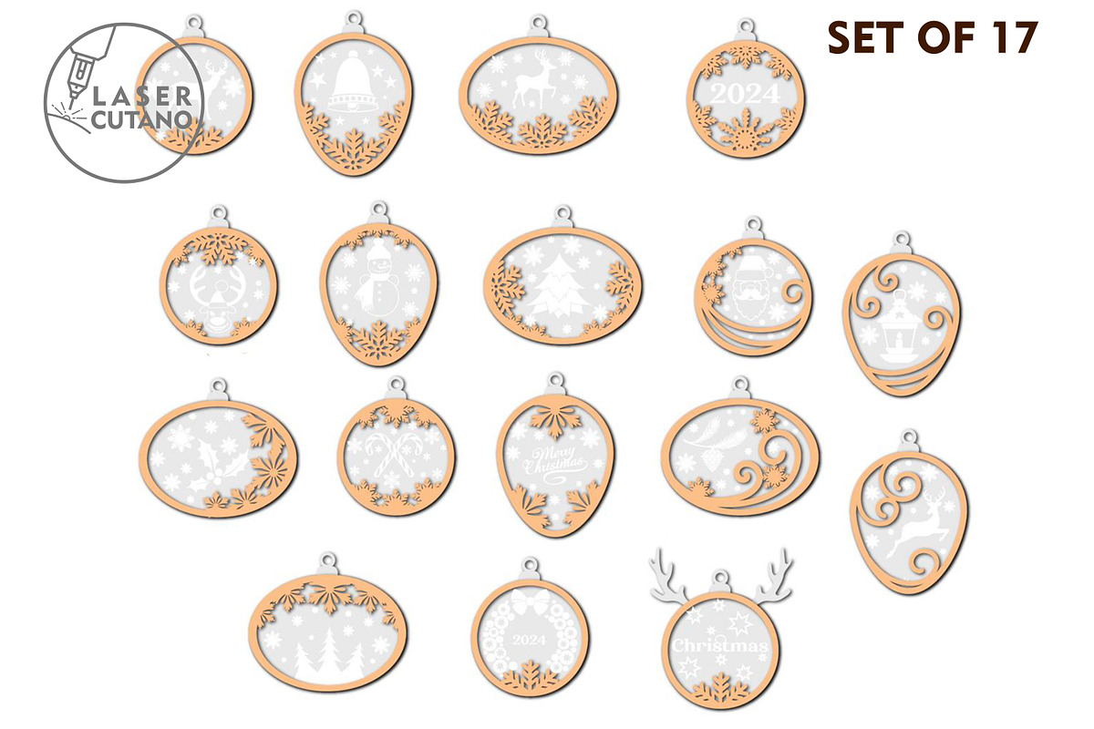 Christmas Ornaments Decoration, a Templates & Theme by LaserCutano (Photo 5 of 6)