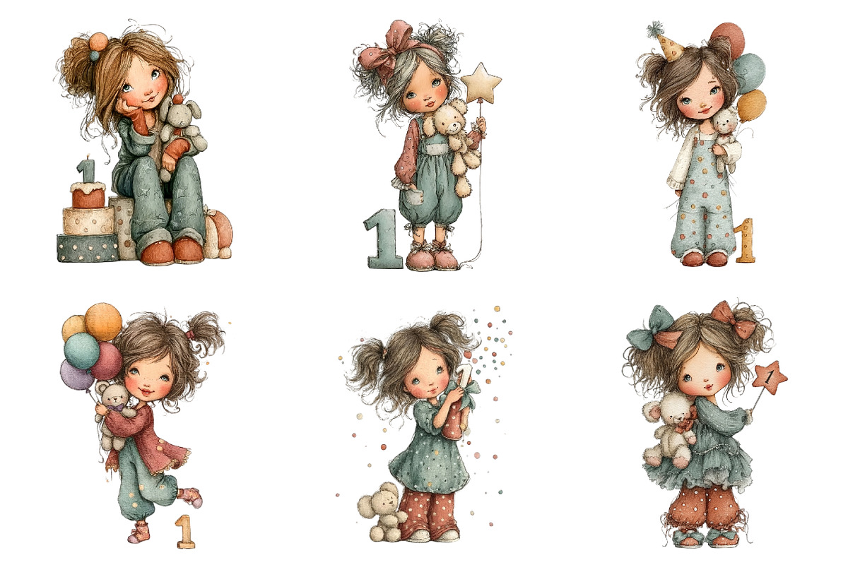 Birthday Girl Clipart, an Illustration by Design Market (Photo 3 of 3)