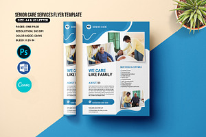 Senior Care / Elderly Care  Flyer, a Flyer Template by retrographix