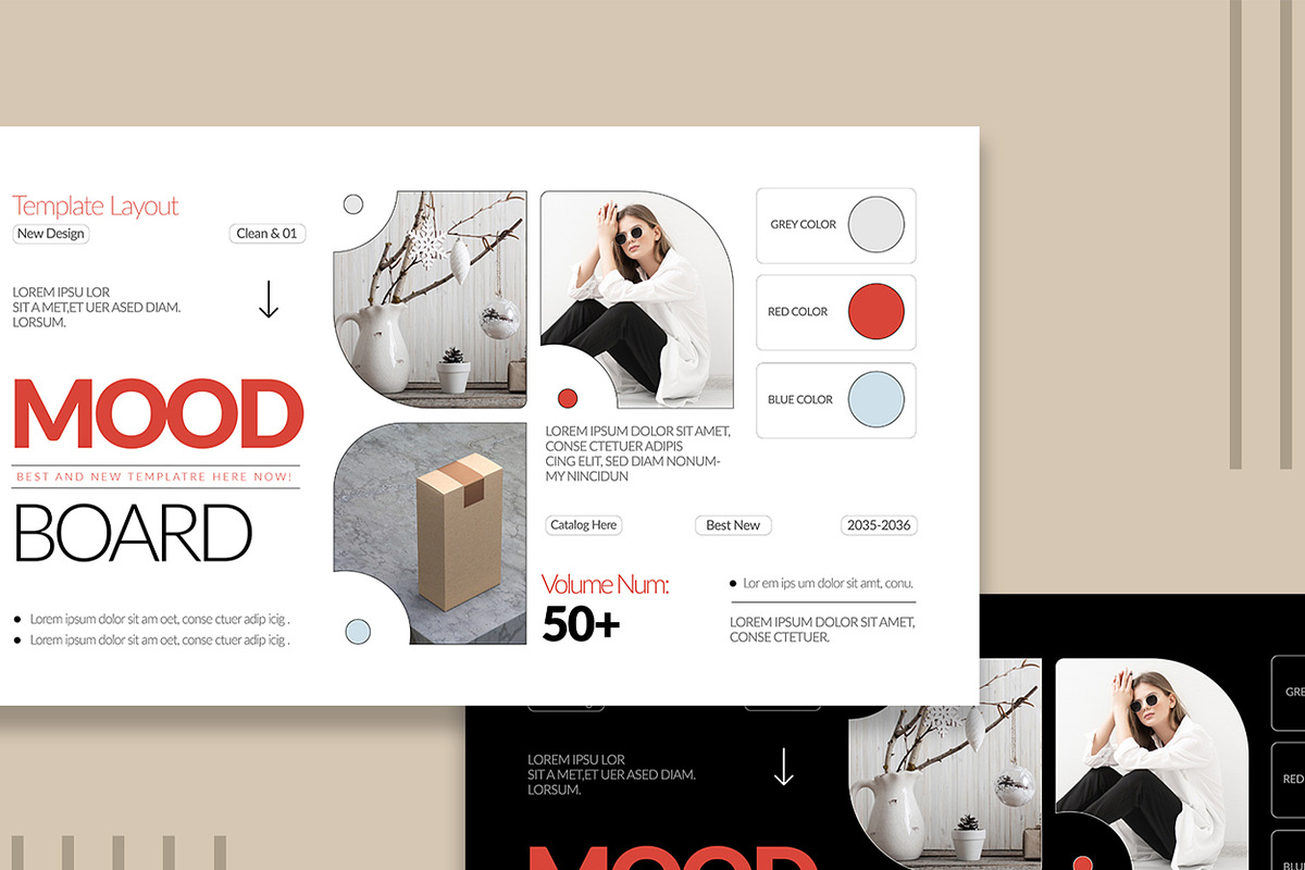 Creative Mood Board Template Layout, a Presentation Template by Neon Studio (Photo 1 of 2)