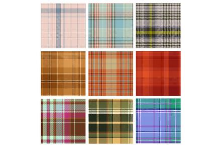 Tartan patterns set, Scottish plaid, a Texture Illustration by Flashvector