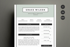 Resume Template 4 Pack | CV Template