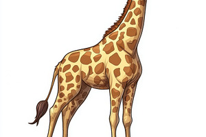 A majestic giraffe stands tall again, an Animal Photo by Pixeness Studio