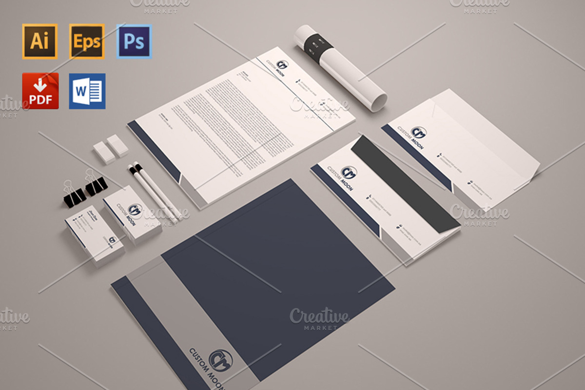 Stationery + Free Flyer & Invoice, a Stationery Template by Pentaclay (Photo 1 of 5)