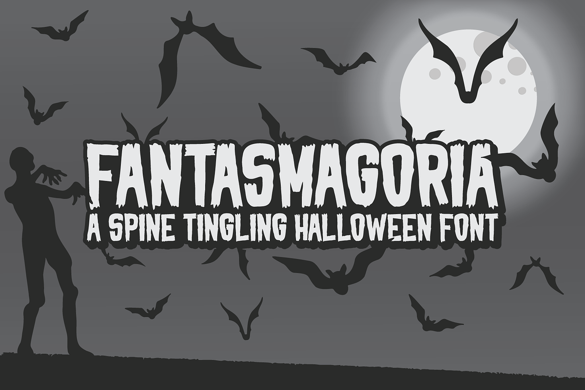 Fantasmagoria Halloween font, a Sans Serif Font by Amber Nest Design (Photo 1 of 5)