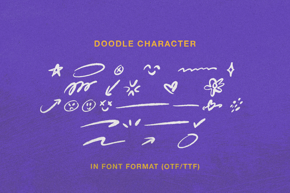 Pretty Ordinary - Bold Font + Doodle, a Font by Sarid Ezra (Photo 6 of 9)