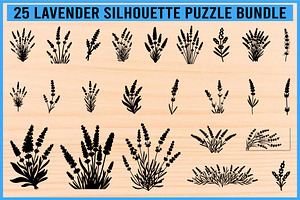 Lavender Silhouette Puzzle Bundle, an Object Illustration by Artivon
