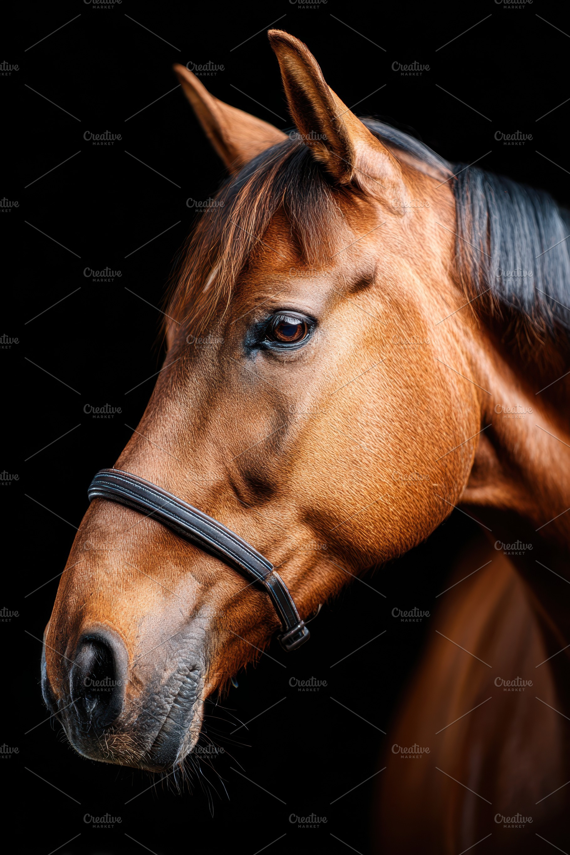 Elegant horse profile in sepia tones, an Animal Photo by AlyaAnd