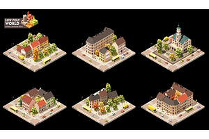 Vector isometric old town map
