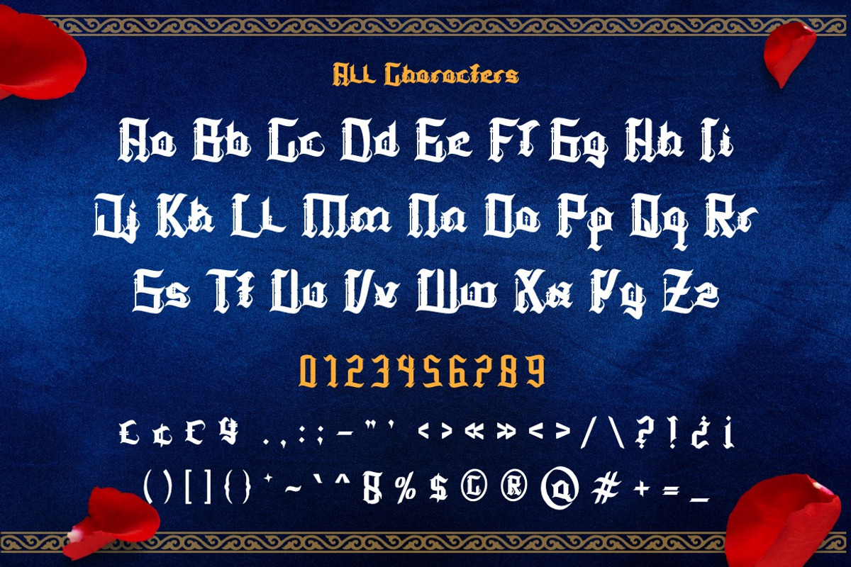 Cabone Backs - Gothic Blackletter, a Blackletter Font by Dhabee (Photo 14 of 16)