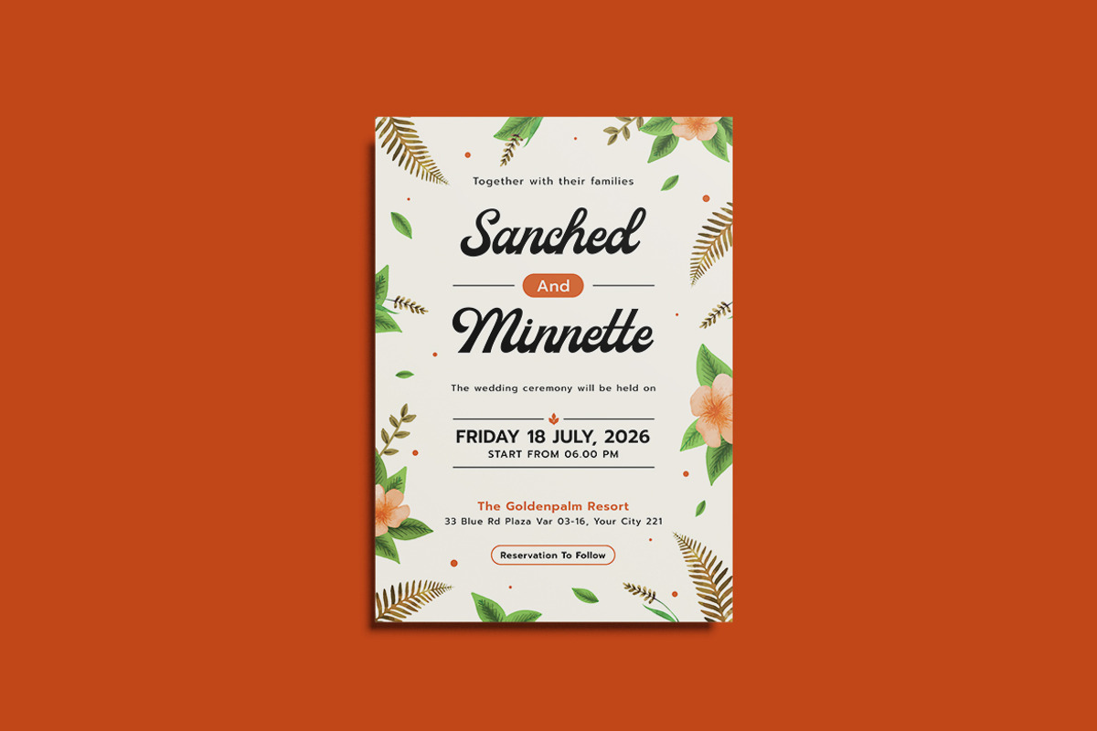 Atmos Wedding Invitation Template, an Invitation Template by iDoodle Studio (Photo 2 of 4)