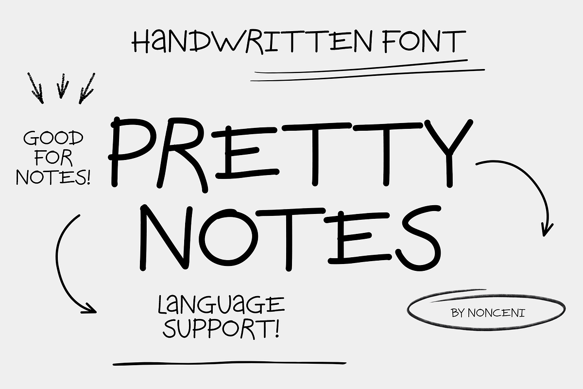 Simple Notes Handwritting Font, a Handwritten Font by Nonceni (Photo 1 of 9)