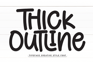 Thick Outline | Script Font, a Script Font by Scratchones