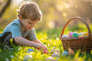 Little Boy Hunting Easter Eggs in Spring, a Sports & Recreation Photo by Davizro's Market