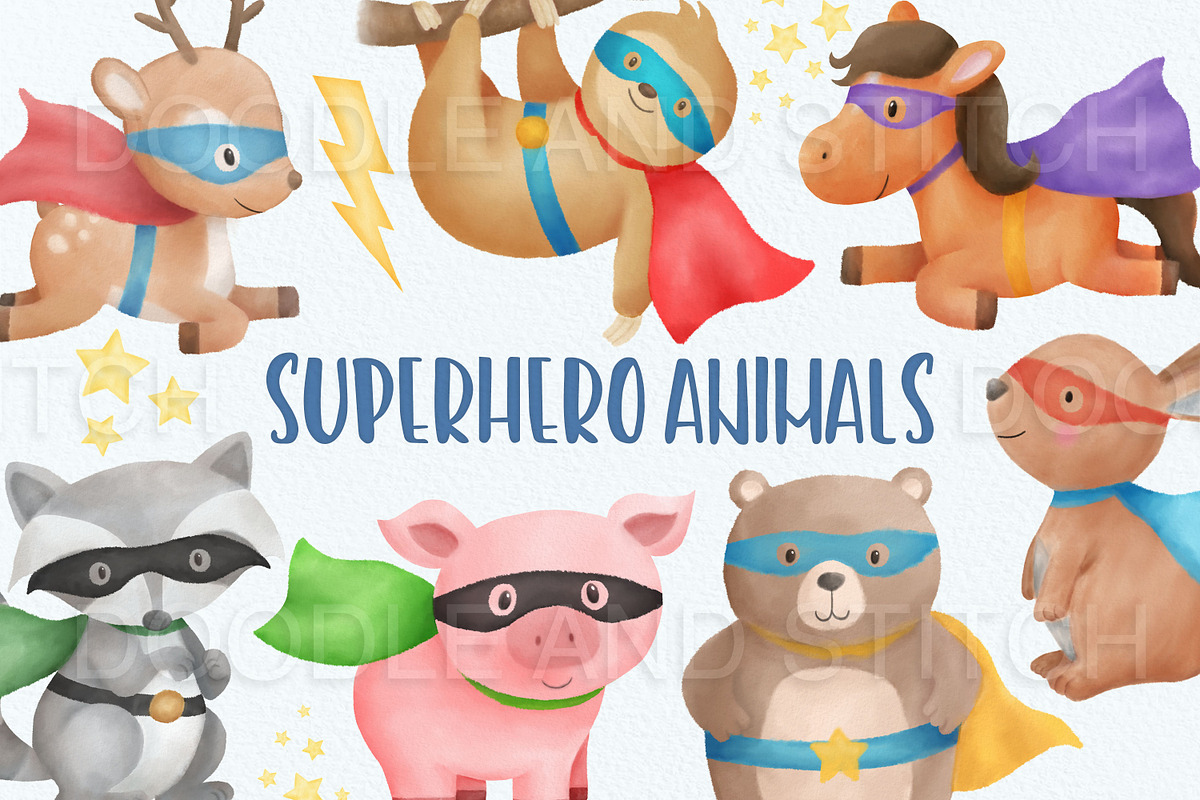 Superhero Animal Illustrations, an Animal Illustration by Doodle and Stitch (Photo 1 of 2)