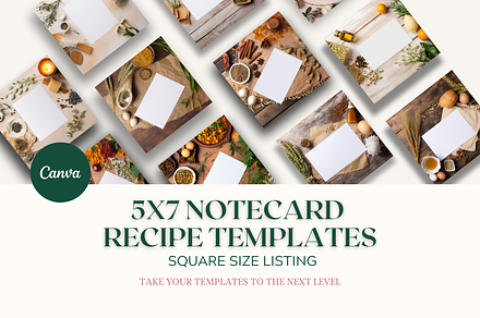 Recipe Card Template Canva Mockup
