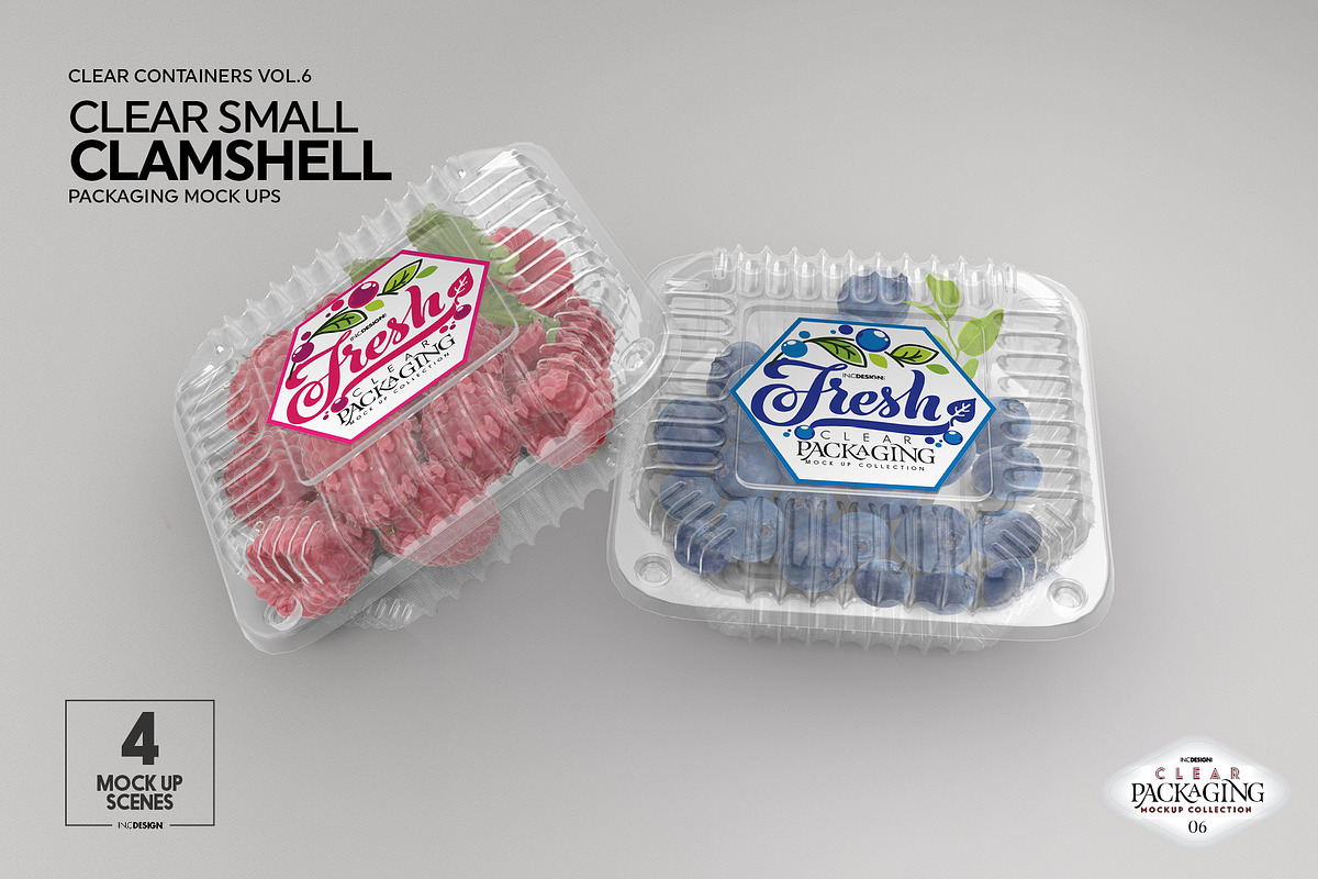 Clear Square Clamshell Mockups, a Packaging Mockup by INCDesign (Photo 7 of 11)