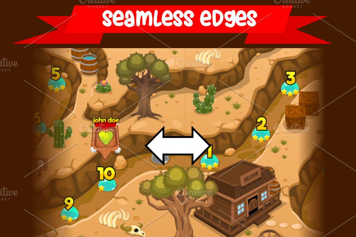 Game Level Map Pack - Horizontal Mod, an Illustration by pzUH (Photo 8 of 8)