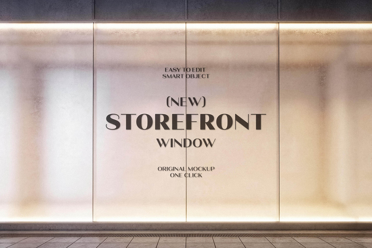 Lit Up Window Sticker Mockup, an Advertising Mockup by Design Squad