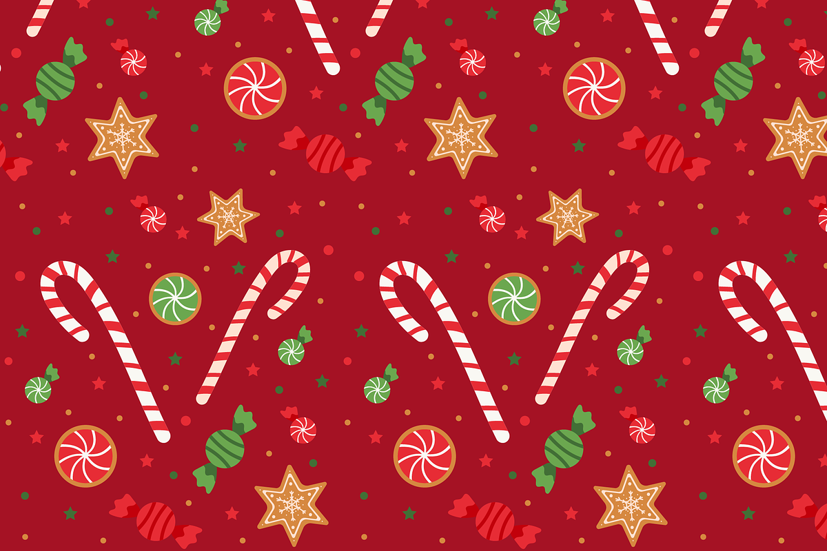Christmas Candy and Cookie Pattern, a Texture Illustration by JYa_Design