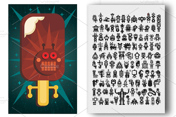 Big set of robots illustrations preview 6