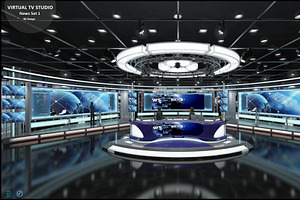 Virtual TV Studio News Set 1