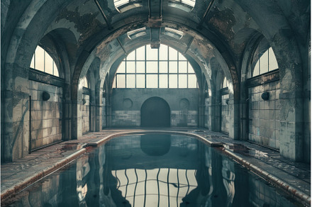 Abandoned indoor swimming pool, an Architecture Photo by Ylivdesign
