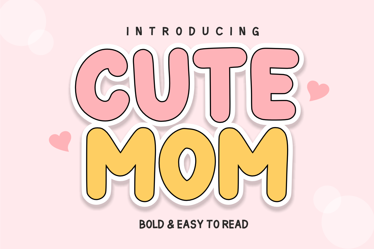 Cute Mom - Bold Playful Font, a Handwritten Font by KiddoGlyphs Studio (Photo 1 of 3)