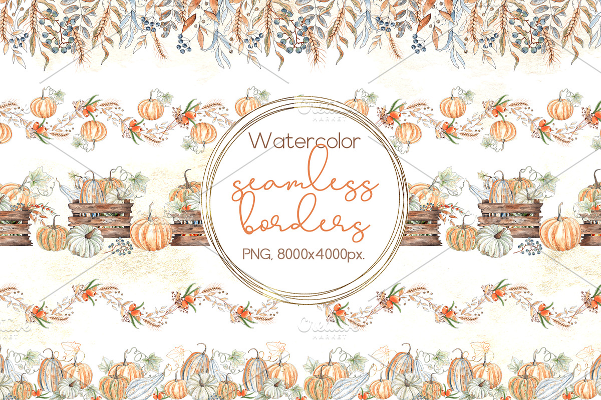Pumpkins. Watercolor collection, an Object Graphic by Ana-Sakuta (Photo 7 of 17)