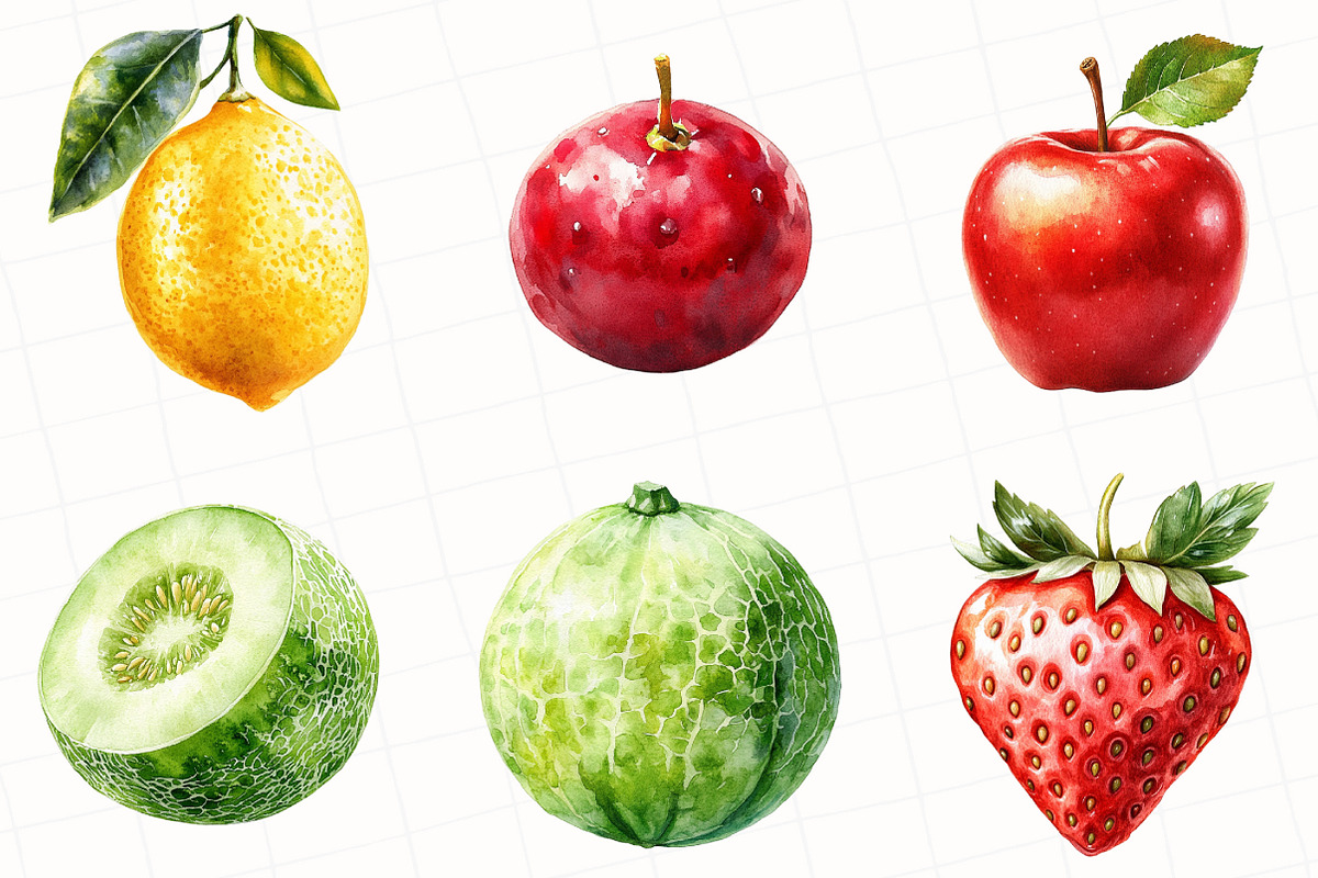 Fruits Watercolor Clipart, an Illustration by OK Design (Photo 5 of 5)