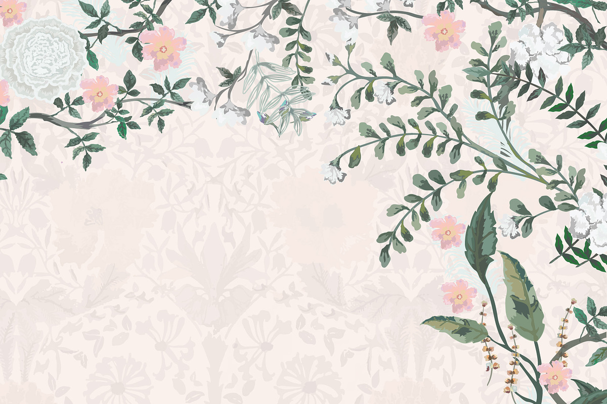 Neutral Floral Botanical Frame, a Decorative Illustration by Mughal Wallpaper (Photo 4 of 4)
