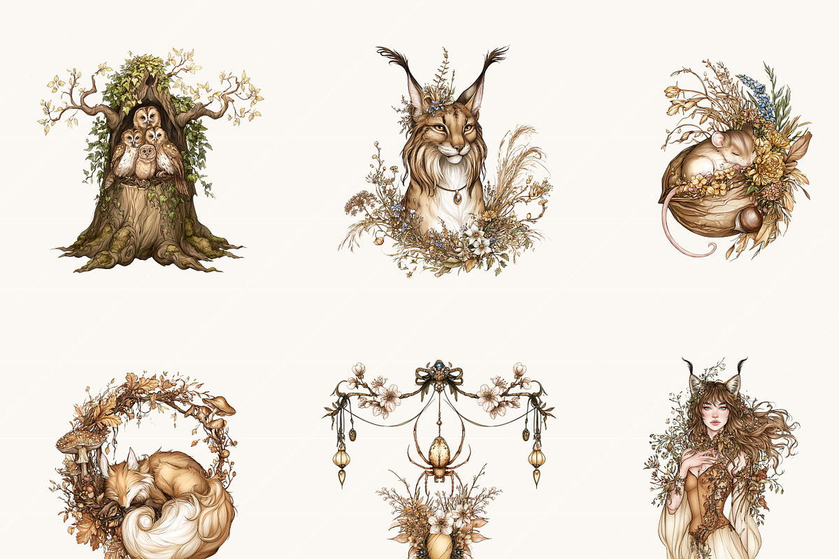 Forest Woodland Clipart Bundle, an Object Illustration by BusyDaydesign (Photo 6 of 9)