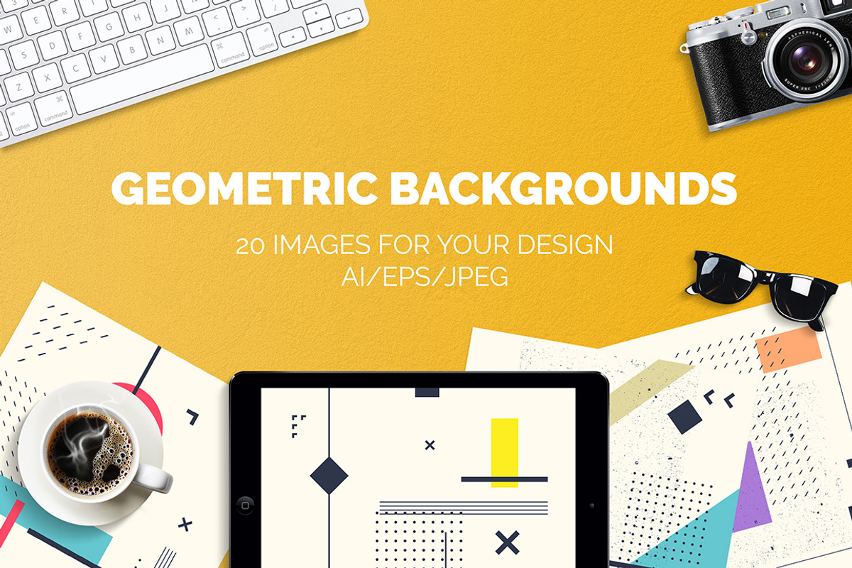 Set of geometric backgrounds, a Texture Illustration by alekseiderin (Photo 1 of 7)
