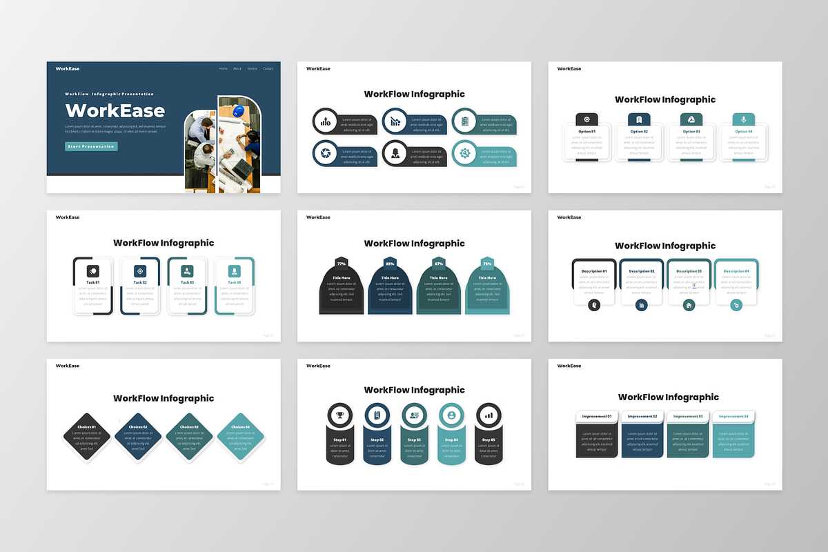 WorkEase - WorkFlow Infographic, a Presentation Template by GraphauseProject (Photo 6 of 6)