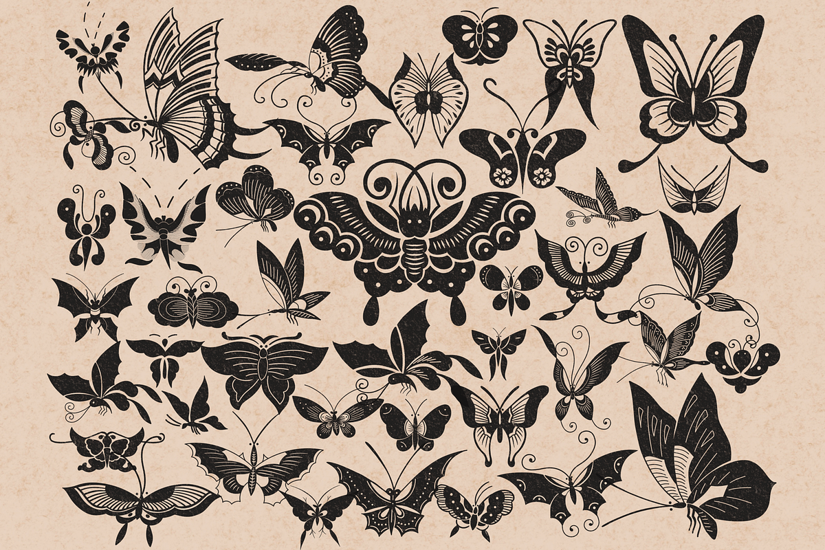 Butterfly Stamps for Procreate, a Brush Add-On by TheWhiteCatLab (Photo 7 of 8)