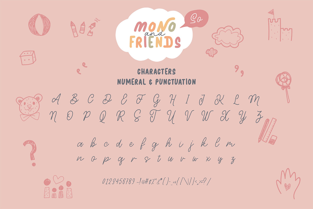 Mono and Friends, a Script Font by alit design (Photo 11 of 20)