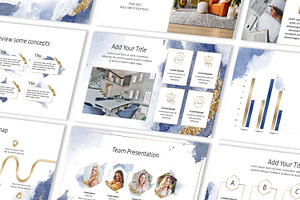 Watercolor Gold Powerpoint Template