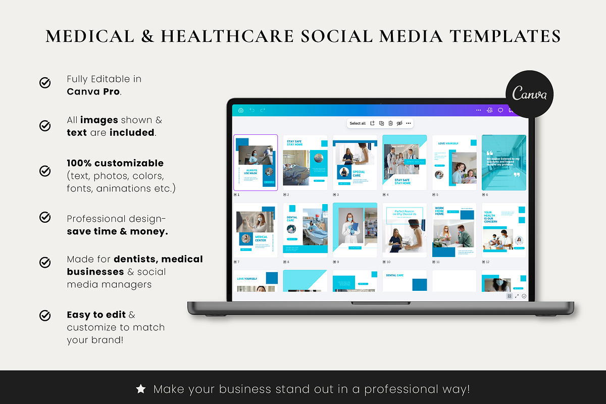 Medical Social Media Canva Templates preview 6