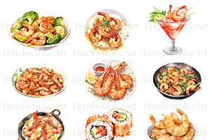 Watercolor Seafood Clipart, Fish PNG