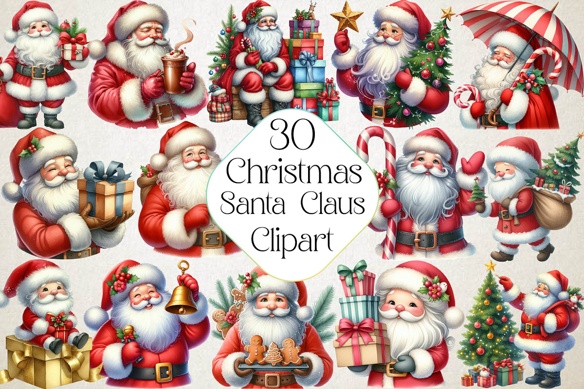Christmas Santa Claus Watercolor, an Illustration by DreamPrint404 (Photo 1 of 4)