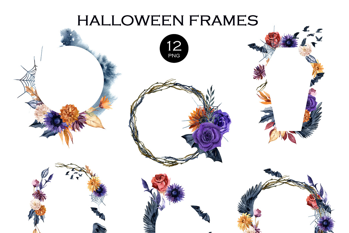 Watercolor Gothic Halloween, a Decorative Illustration by Elena Dorosh (Photo 11 of 12)