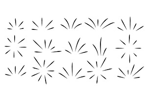 Hand drawn set of rays, flashes, an Illustration by Tati_Kli