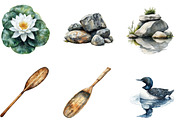 Watercolor loons Clipart, a Seasonal Illustration by Designking (Thumbnail 5 of 5)