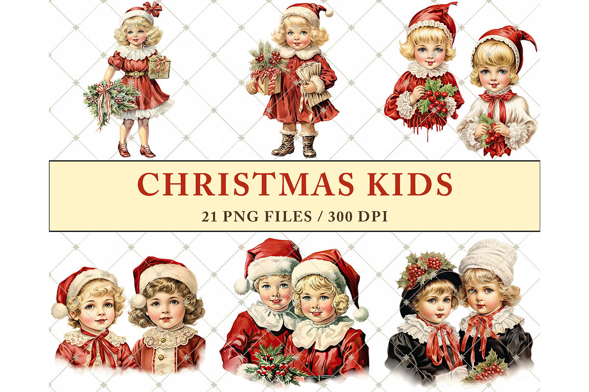 Christmas Kids Clipart PNG, a Seasonal Illustration by Memories By Lea (Photo 3 of 8)