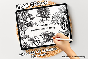 100 Tree Procreate Stamps