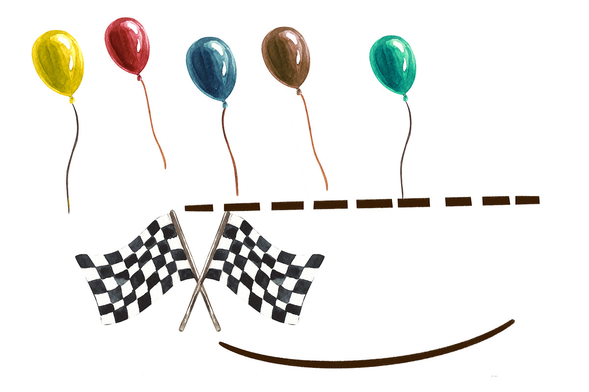 Nursery Watercolor hand Painted Cars, a Transportation Illustration by HabitusDesigns (Photo 5 of 7)