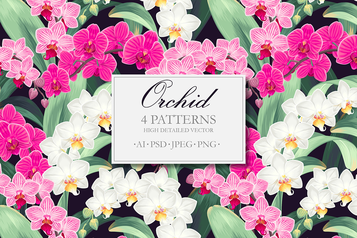 Orchid Patterns, a Pattern Graphic by GreyLilac (Photo 1 of 9)