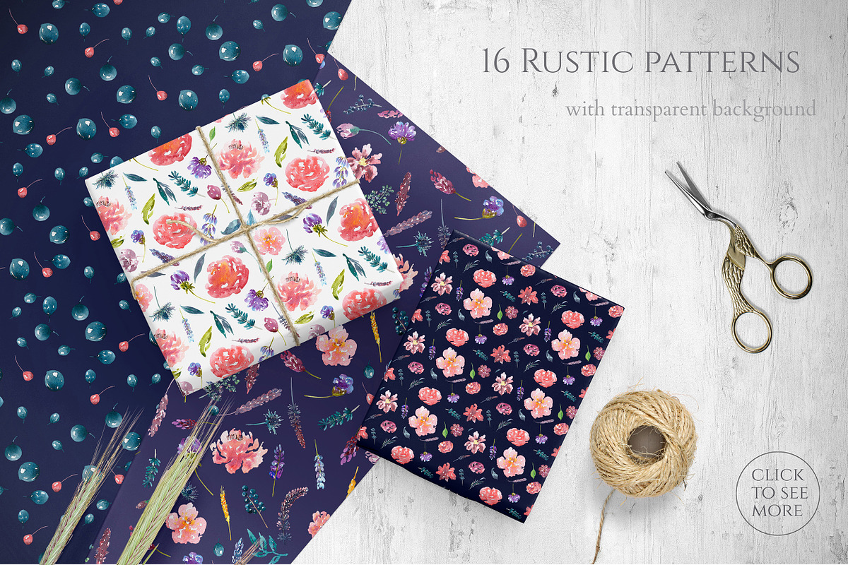 Rustic Watercolor Floral Set, an Illustration by Catherine Wheel (Photo 9 of 11)