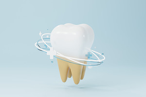 Teeth whitening 3D illustration. Hal, a Photo by Inspiretta