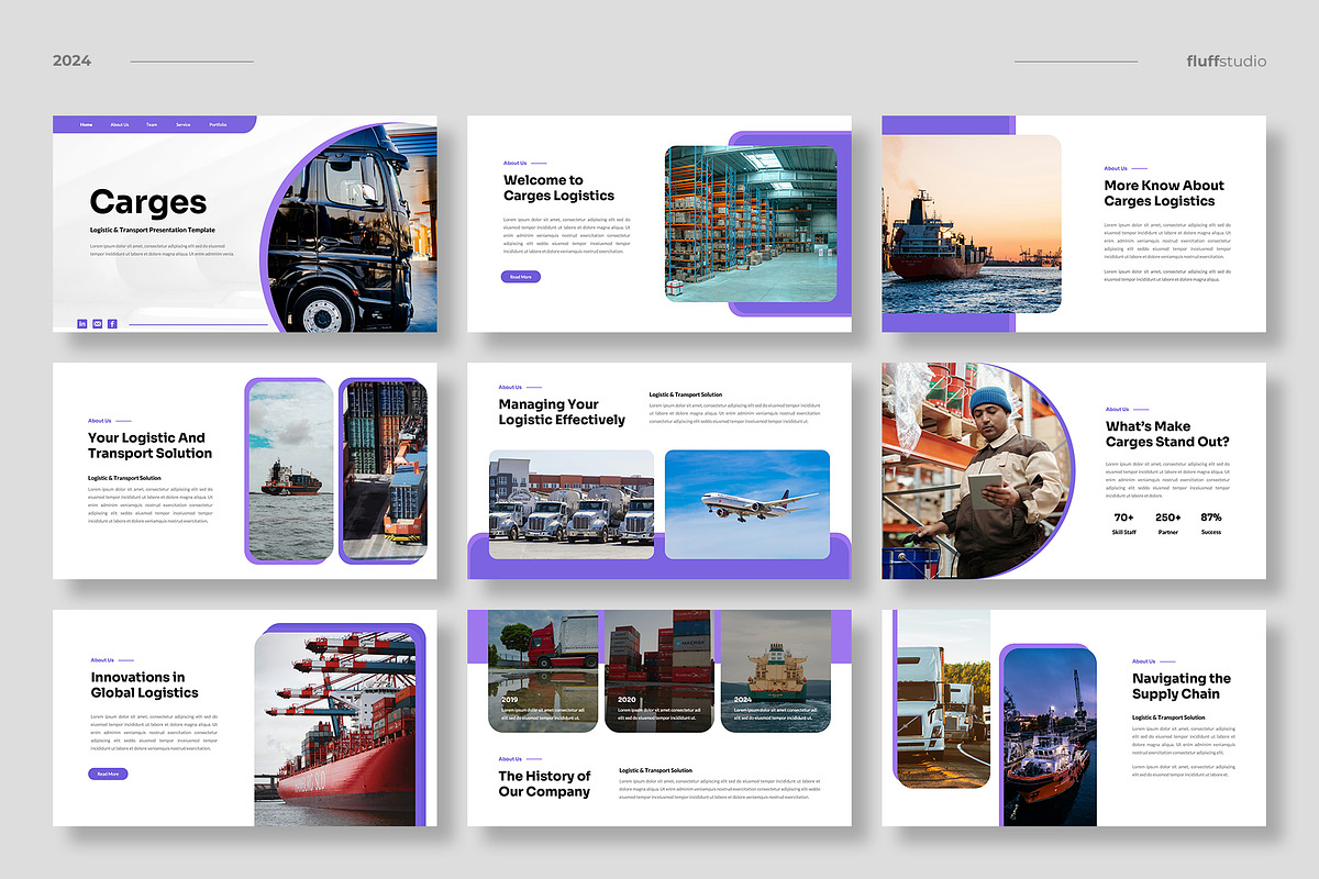 Logistics Transportation Powerpoint, a Presentation Template by fluffstudio (Photo 2 of 5)
